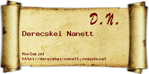 Derecskei Nanett névjegykártya